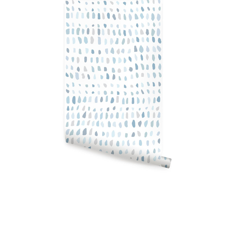 Confetti Time Peel And Stick Vinyl Wallpaper, Blue