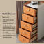 15.75" Modern Light Luxury 5 Drawer Chest Narrow Vertical Sintered Stone Top Cabinet