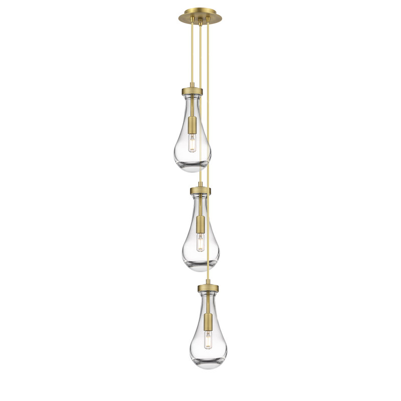 Schroder 3 - Light Cluster Bulb Pendant, Clear, Matte Black