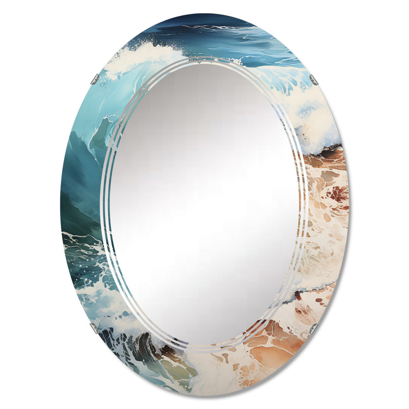 Miroir mural ovale, miroir décoratif bord de mer - Beladora, 30 po x 20 po