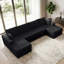 Canapé modulaire 142 po Corduroy Cloud, siège très profond avec rangement, canapé convertible en U-1134772862