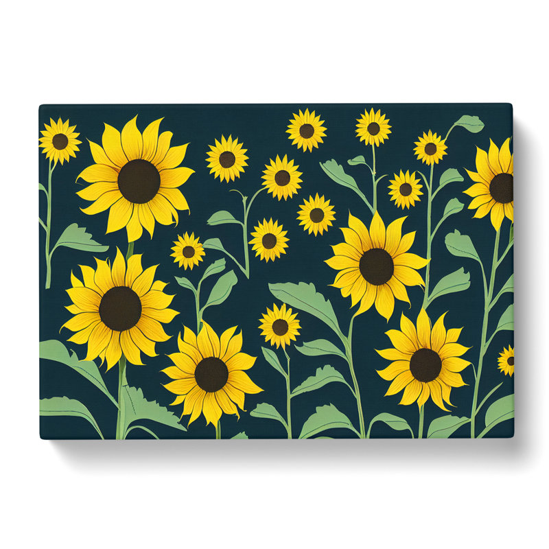 Radiant Sunflower Field - Wrapped Canvas, 50cm H x 76cm W x 3cm D