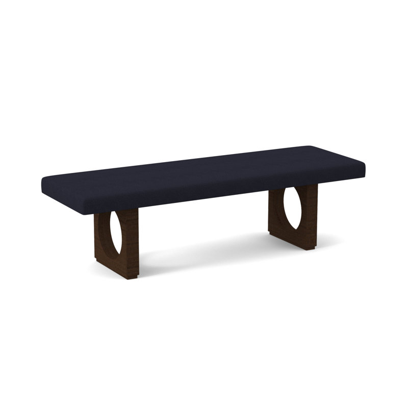 Void Upholstered Bench, American Walnut, Venice Navy
