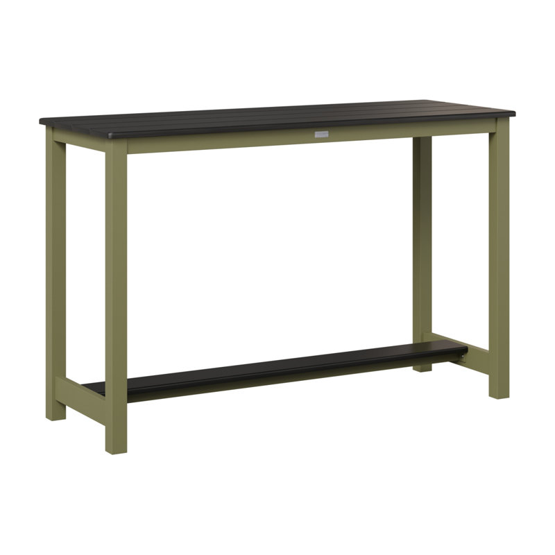 Balcony Outdoor Table, Green Sage, 38.5" H x 60" W x 22" D, Hammered Top Black