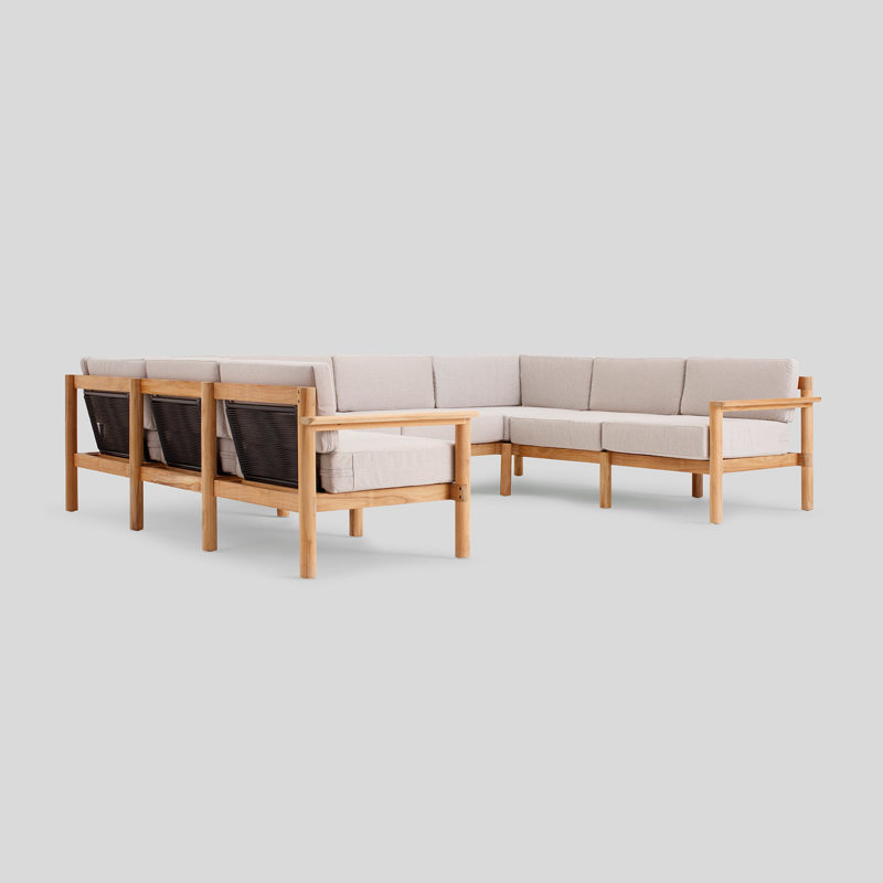 Haven Outdoor - Seat Patio Sectional, Sunbrella Ashe, 8