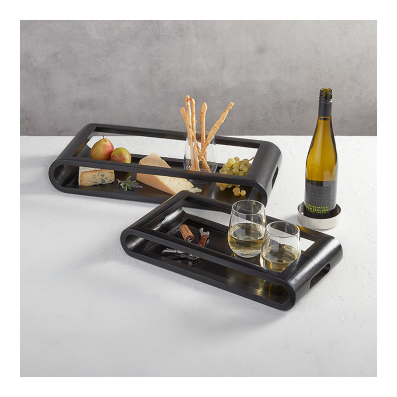 Plateaux de service en bois, Noir