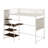 Twin Size Loft Metal Bed With Built-In Charging Station And LED Light-1196368473