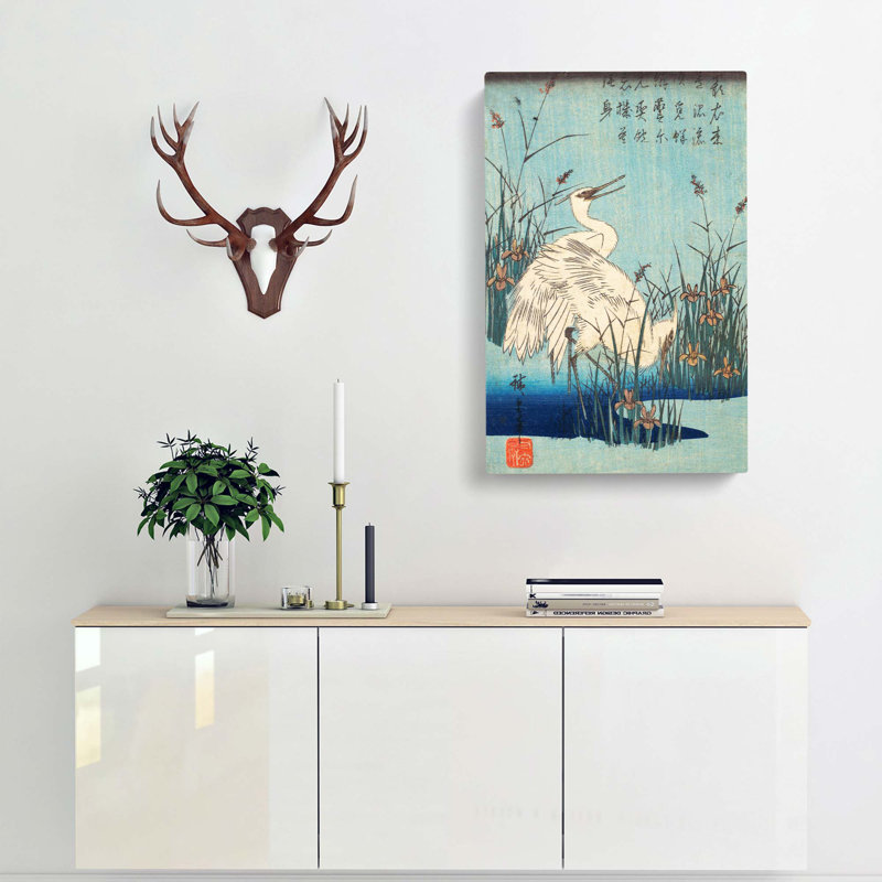 Egrets by Utagawa Hiroshige - Wrapped Canvas Painting, 50cm H x 35cm W x 3cm D