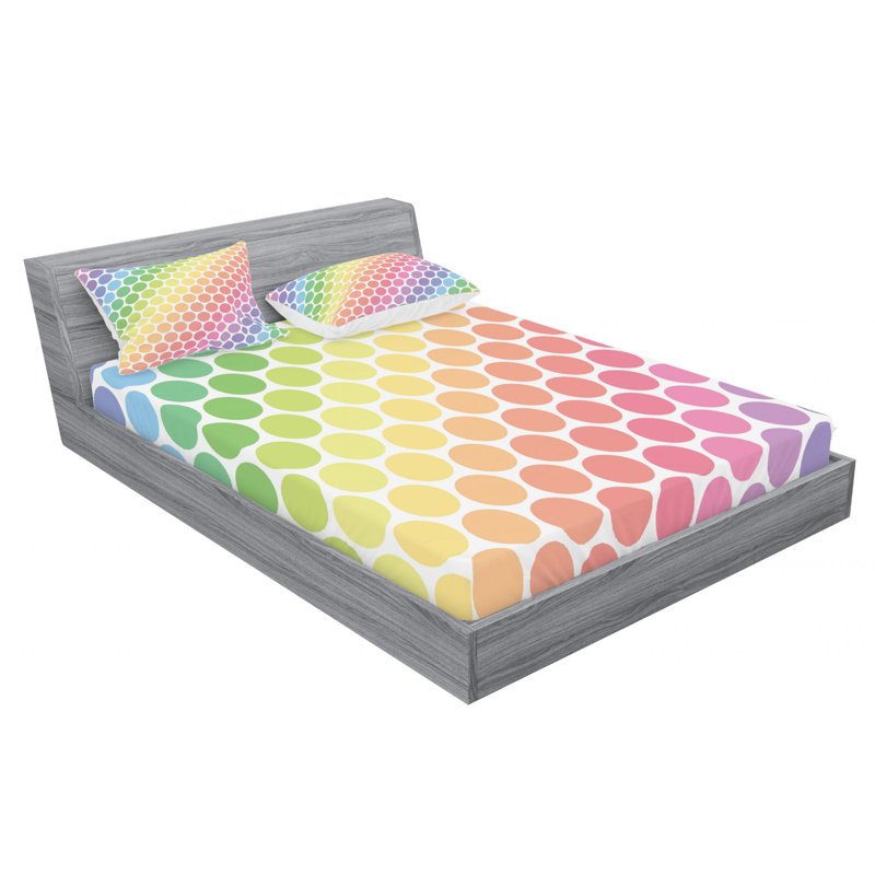 Microfiber Polka Dots Sheet Set, Full Sheet Set with Fitted Sheet