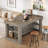 Kitchen Island with Storage Shelves, 55 Inch Kitchen Shelf with Large Worktop, Stable Structure, Farmhouse Style-1669803195