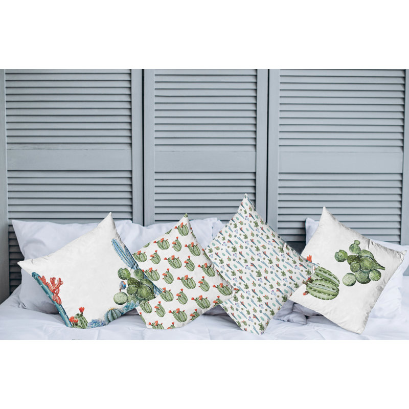 Ensemble de housse de coussin 4 pièces Cactus, 20 po X 20 po