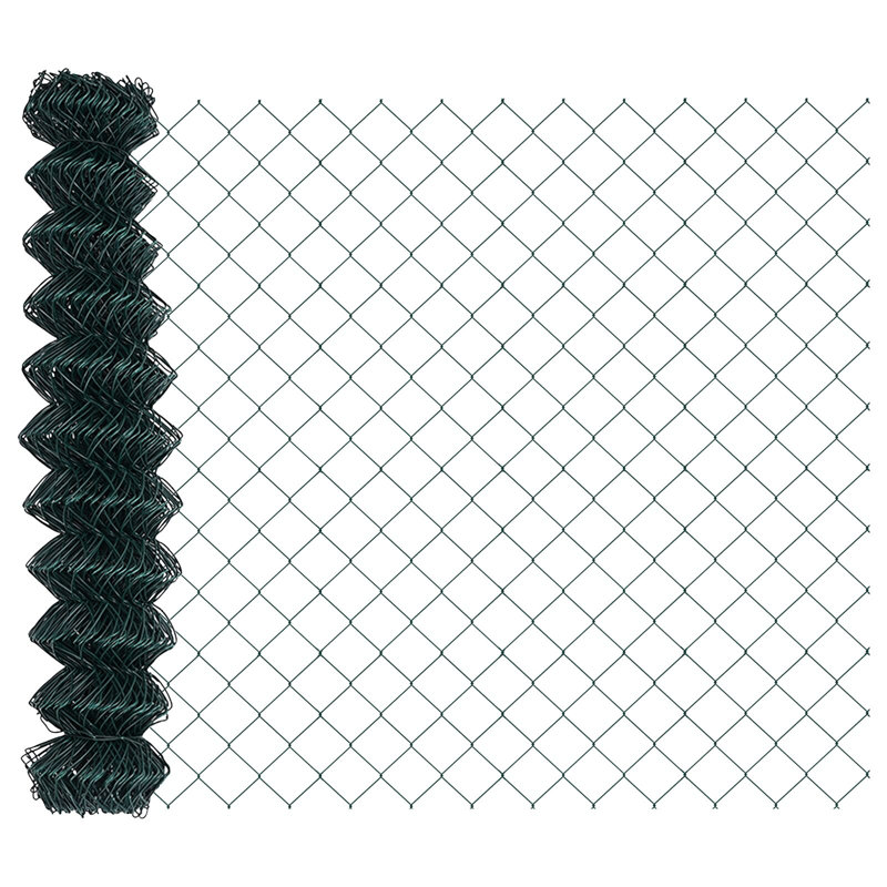Clôture grillagée vidaXL - acier vert 32,81 x 3,28 pi, H 3,3 pi x l 32,81 pi, Vert