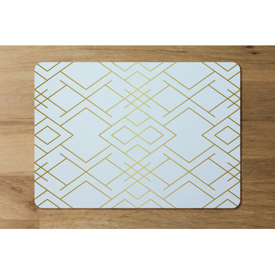 Sherree Polyester, Wood Geometric Rectangle Placemat