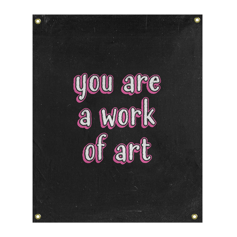 Tapisserie en polyester tableau noir quot, H 36 po x l 26 po, Rose