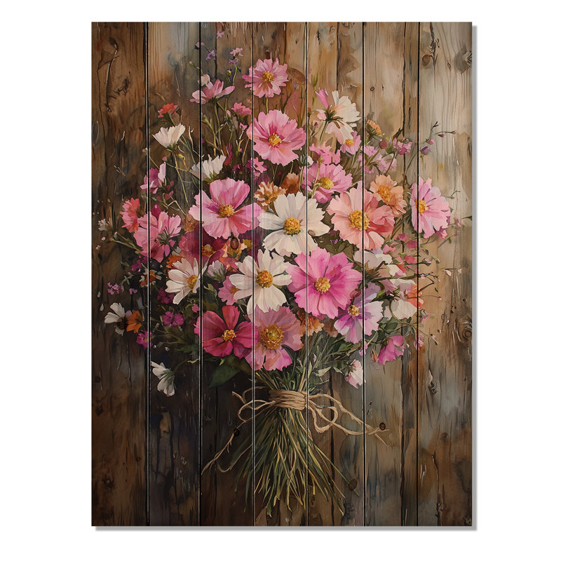 Décoration de jardin sauvage charme de bouquets assortis I - Bouquets de bois assortis - sur bois de pin naturel
