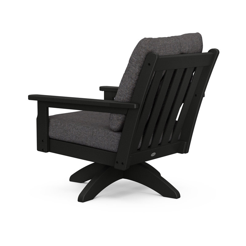 Chaise pivotante à assise profonde Lakeside Vineyard, Noir, Gris anthracite cendré