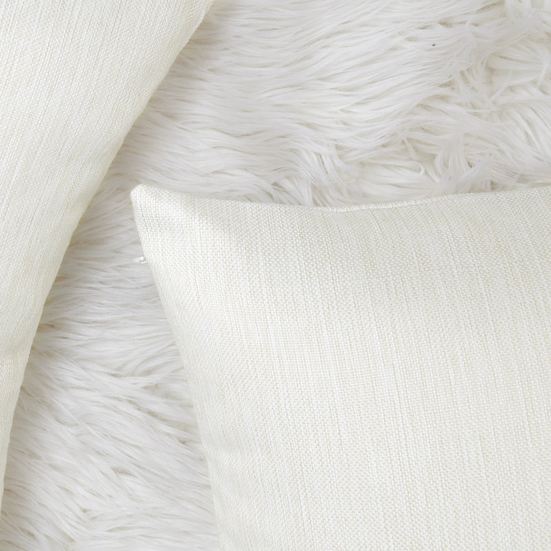Reversible Pillow Cover, White, 18" x 18"