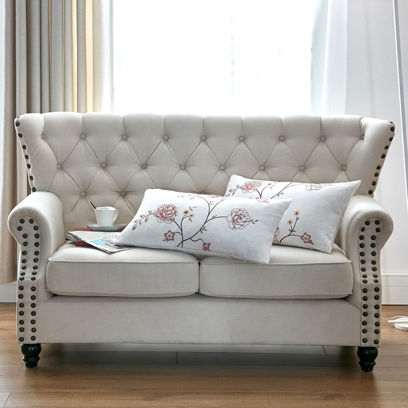 Burgundy Floral Embroidered Canvas Lumbar Pillow Set