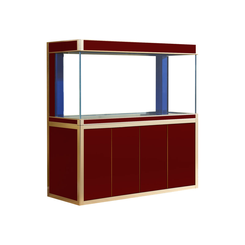 Aqua Dream 135 Gallon Red and Gold Glass Aquarium with Stand