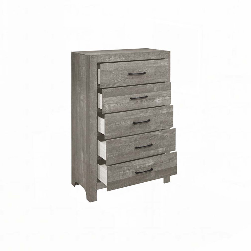 Commode de rangement à 5 tiroirs, Gris