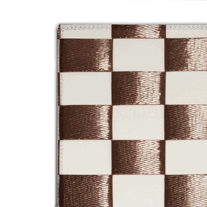 Tapis d'intérieur et d'extérieur à carreaux beige, Rectangulaire 2 pi x 3 pi