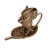 Mouse-on-Leaf Cast Metal Taper Holder Antique
