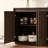 Walnut-Finish Four-Door Sideboard — Handleless Design With Wavy Texture; Features Built-In Power Outlets; Suitable For Both Kitchen And Dining Room.