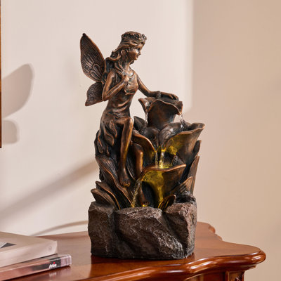 Handcrafted Sculptural Fountain with Lights
