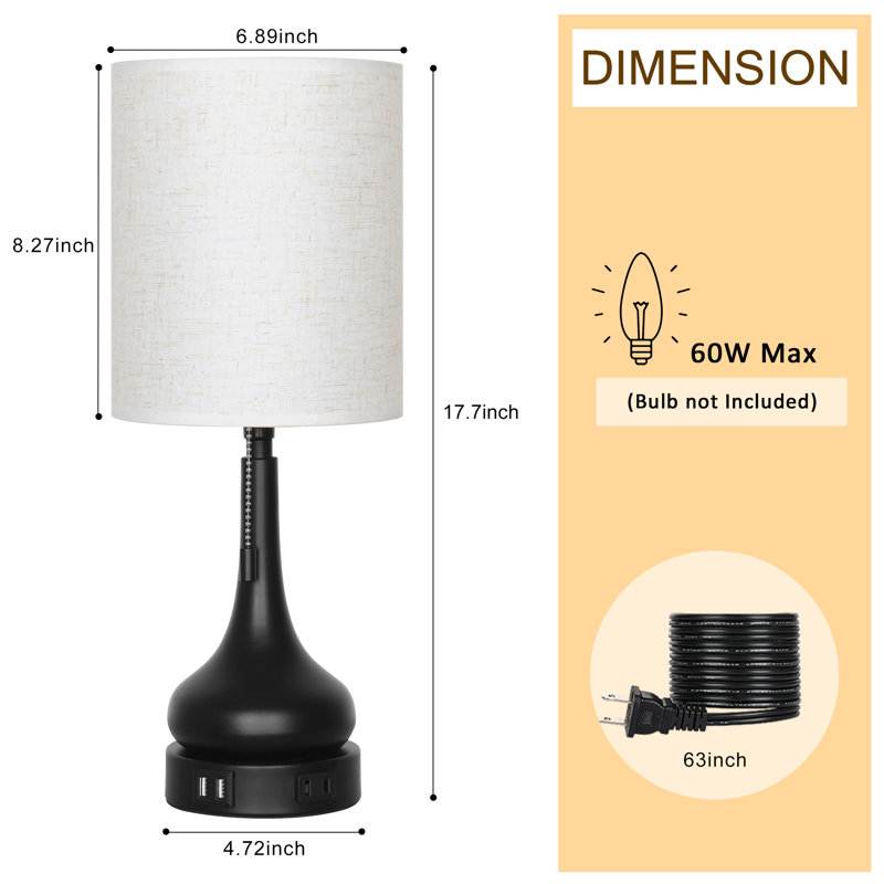 Dielle Metal USB Desk Lamp