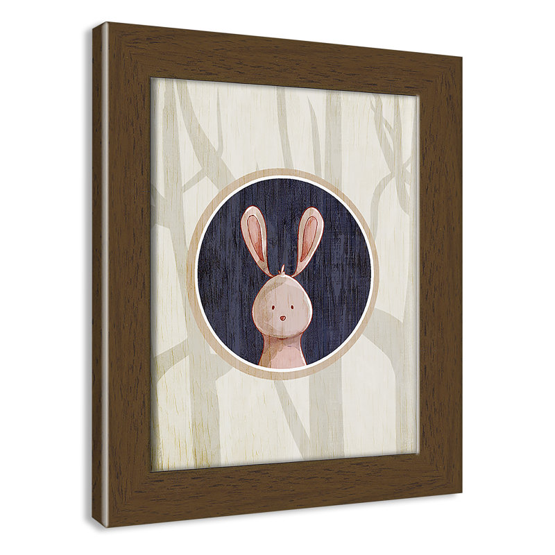 «Juvenile Forest Animals», impression sur papier, Cadre plat noyer, H 10 po x l 8 po x P 0,6 po