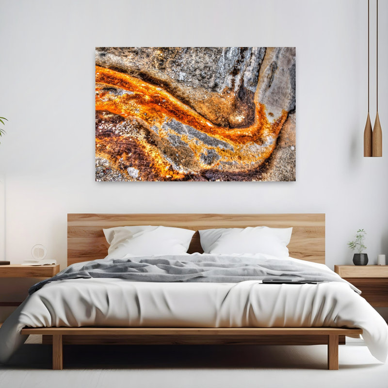 Firehole, art abstrait organique vibrant, H 40 po x l 60 po