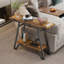 Console industrielle 40,5 "avec structure en métal, table d'entrée étroite à 2 niveaux pour petits espaces, brun