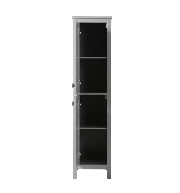 Rangement pour salle de bain Destinymarie, Gris / nickel brossé, H 65 po x l 16 po x P 22 po