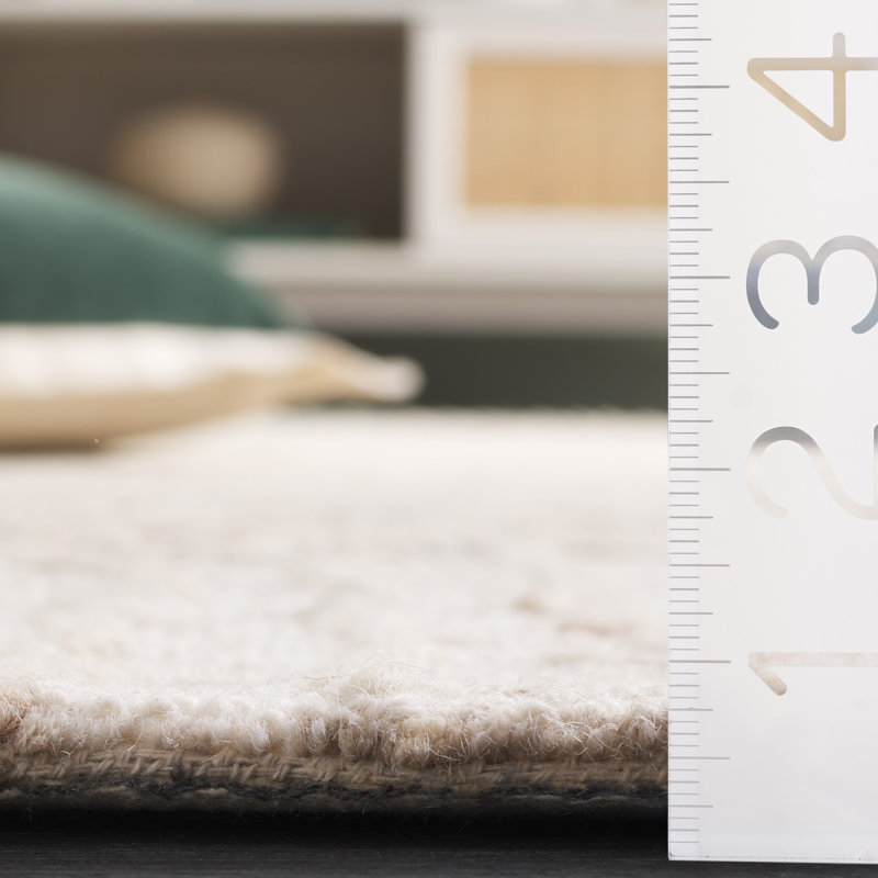 Mariom 534 Hand Tufted Wool/Cotton Abstract Indoor Use Only Rug in Beige/Gray, Rectangle 5' x 8'