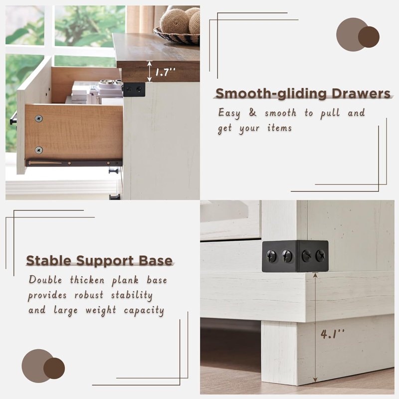 Ayriah 54'' W 7 - Drawer Dresser, White