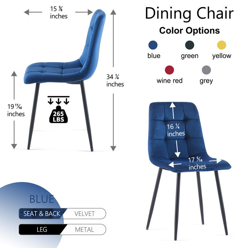 Mid Century Dining Chairs, Blue