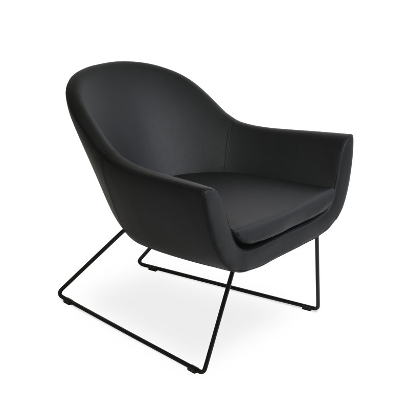 Fauteuil Madison, Noir, Similicuir noir