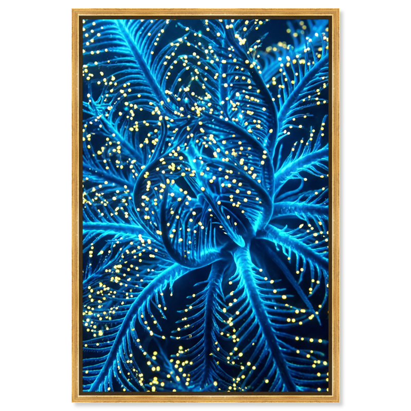 Neon Bloom Print by Oliver Gal, 37"H x 25"W, Gold Floater Frame