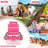 2-Pack Folding Backpack Beach Chair 5-Position Outdoor Reclining Chairs With Pillow Dark Pink