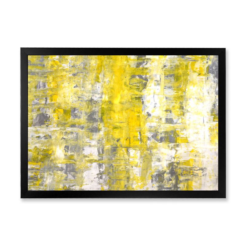 «Gray and Yellow Colorfields V», reproduction encadrée sur toile, H 8 po x l 12 po x P 1 po, Cadre noir