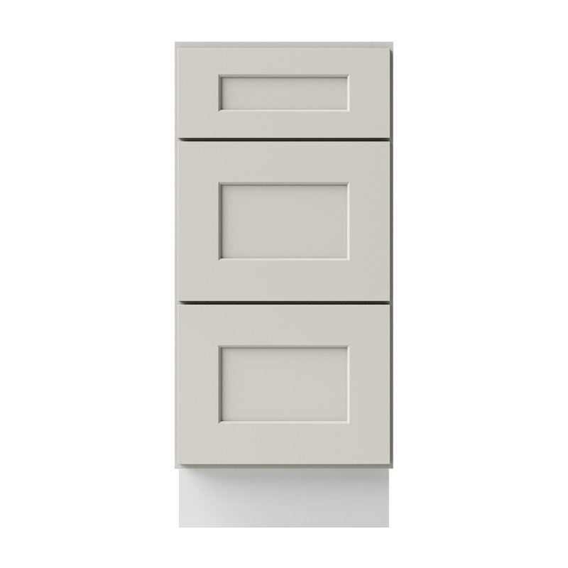 Ready to Assemble Solid Wood Shaker Drawer Base Bath Cabinet, Creme Shaker, 15"