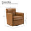 Fauteuil club pivotant en cuir Tessler-729486176