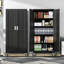 Armoire de rangement en acier durable avec roulettes, armoire à outils roulante avec tablettes réglables-1577458400-1591549628