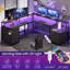 Rockville 108.2'' W L-Shaped Computer Desk with Drawers and Power Outlets-889821888