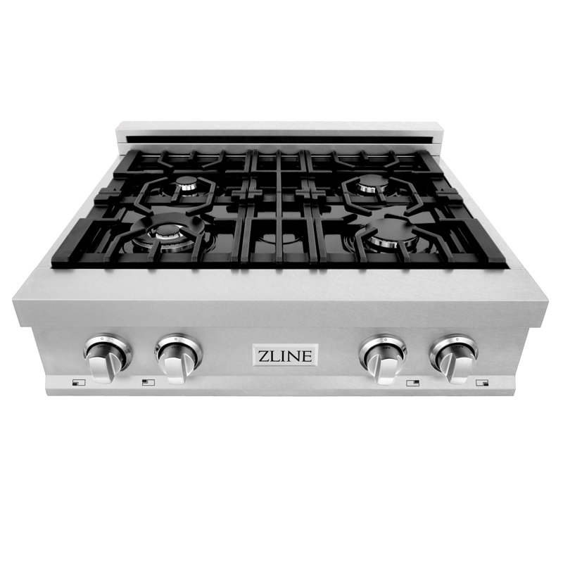 ZLINE 30" Porcelain Gas Stovetop in Fingerprint Resistant with 4 Gas Burners, Stainless Steel