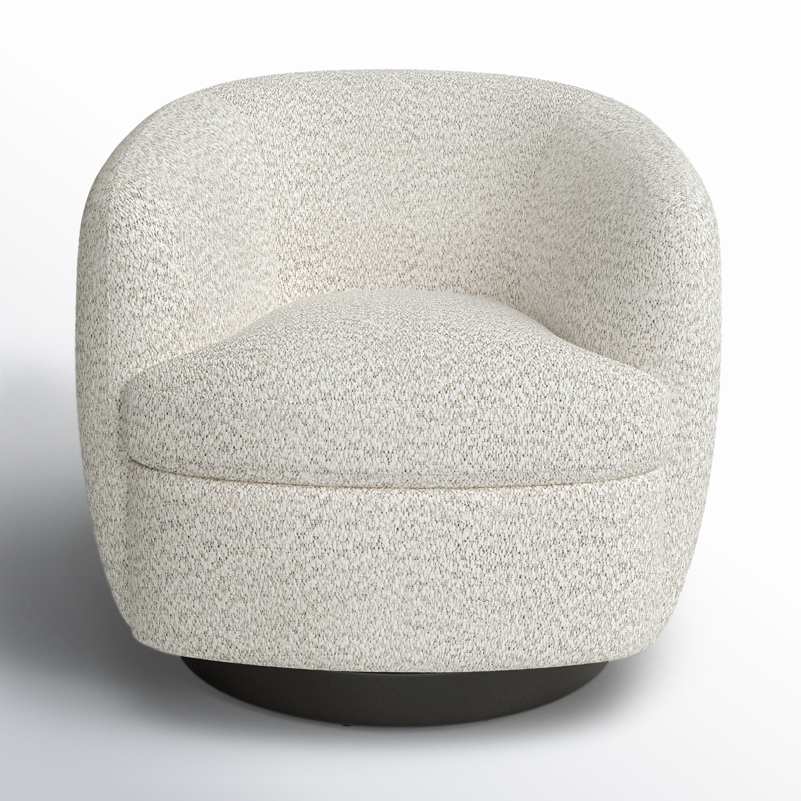 Marcy Swivel Barrel Chair, Azalea Beige Tweed