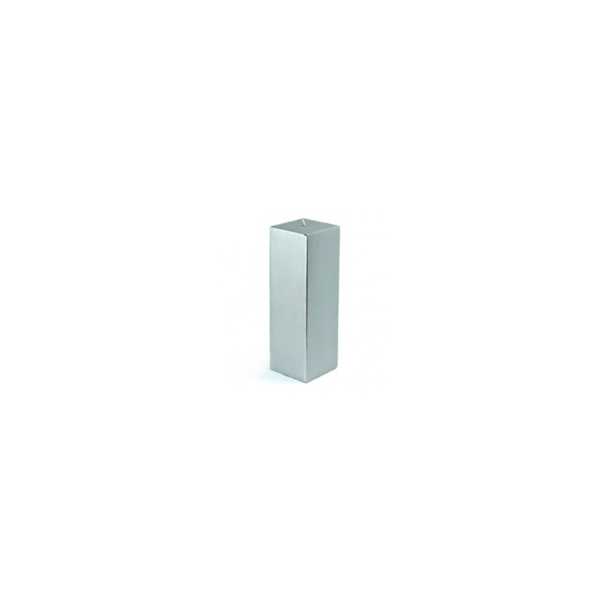 Square Pillar Candle, Metallic Silver, 9" H x 3" W x 3" D, Set of 12