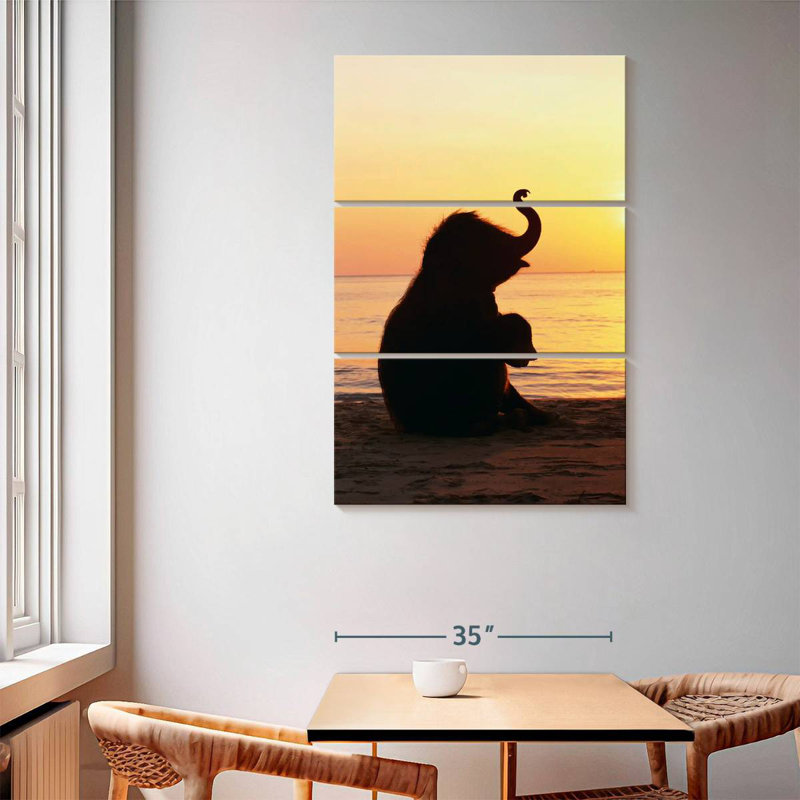 Bébé éléphant Brampt Beach, H 65 po x l 42 po
