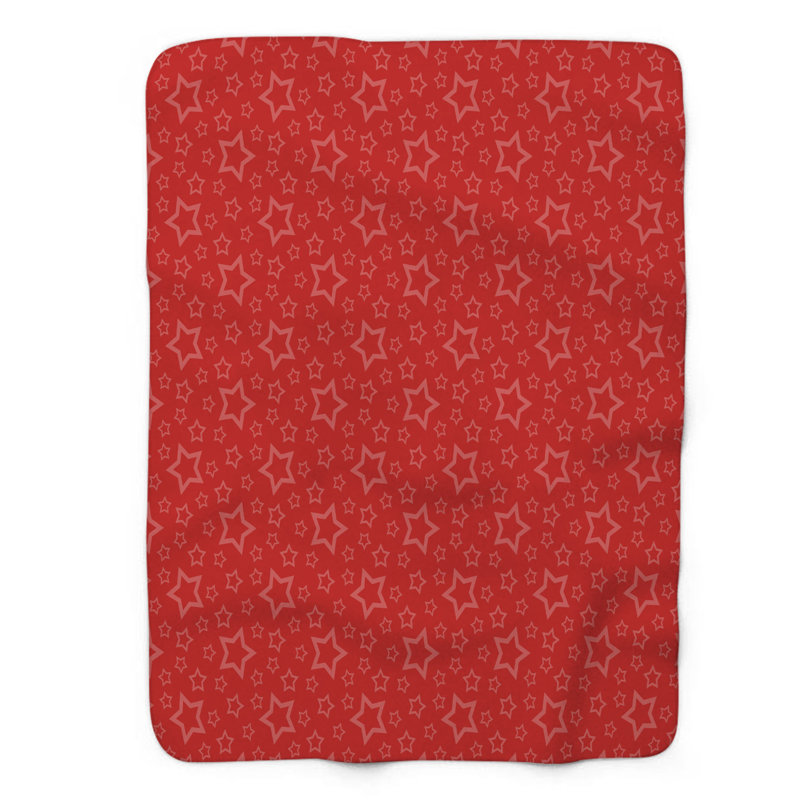Rouge rouge bleu - 1 pièce Sherpa Premium, Grand lit