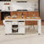 Îlot de cuisine extensible avec table de salle à manger, grand rangement et prise de courant pour les cuisines et les salles à manger modernes-371647707